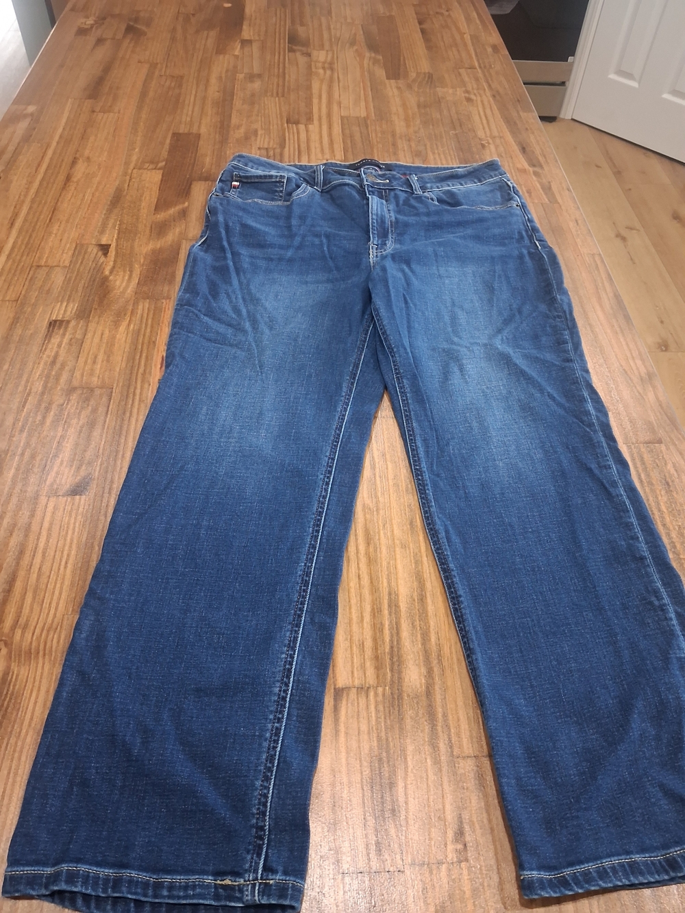 Womens TOMMY HILFIGER Classic Straight Fit Blue Jeans Size 14